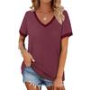Women's Fashion Short Sleeves V Neck T Shirts Casual Summer Tops Basic Tees