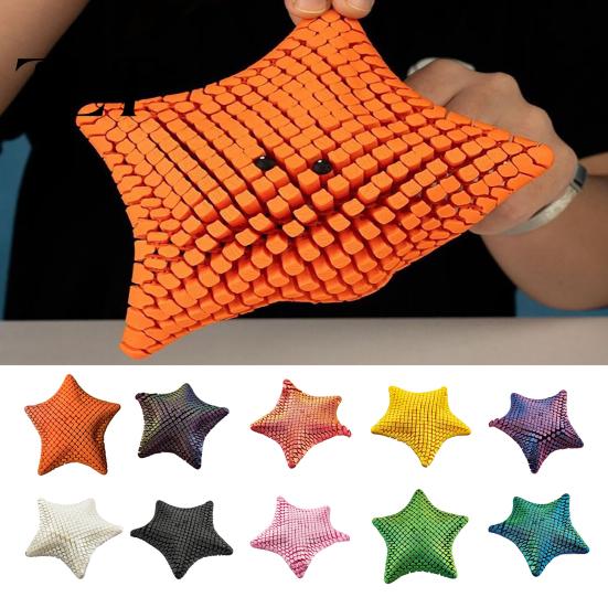 Fine Workmanship Crafts 3D Printed Articulated Sea Animal Figurine, Flexible Joint Movable Ocean PLA Plastic Figures Creature Fidget Toy, Stress