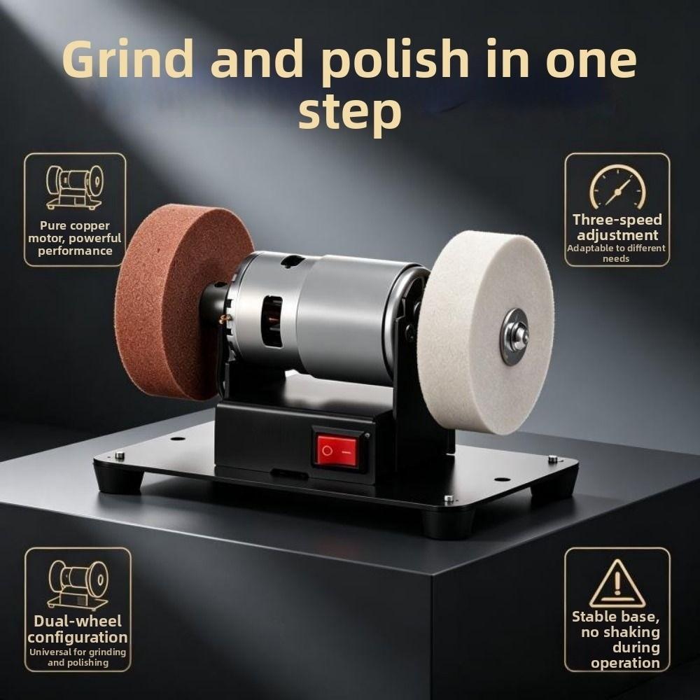 Dual Wheel Electric Small Sander Sturdy Base Sanding Machine Electric Sharpener Grinder Polishing