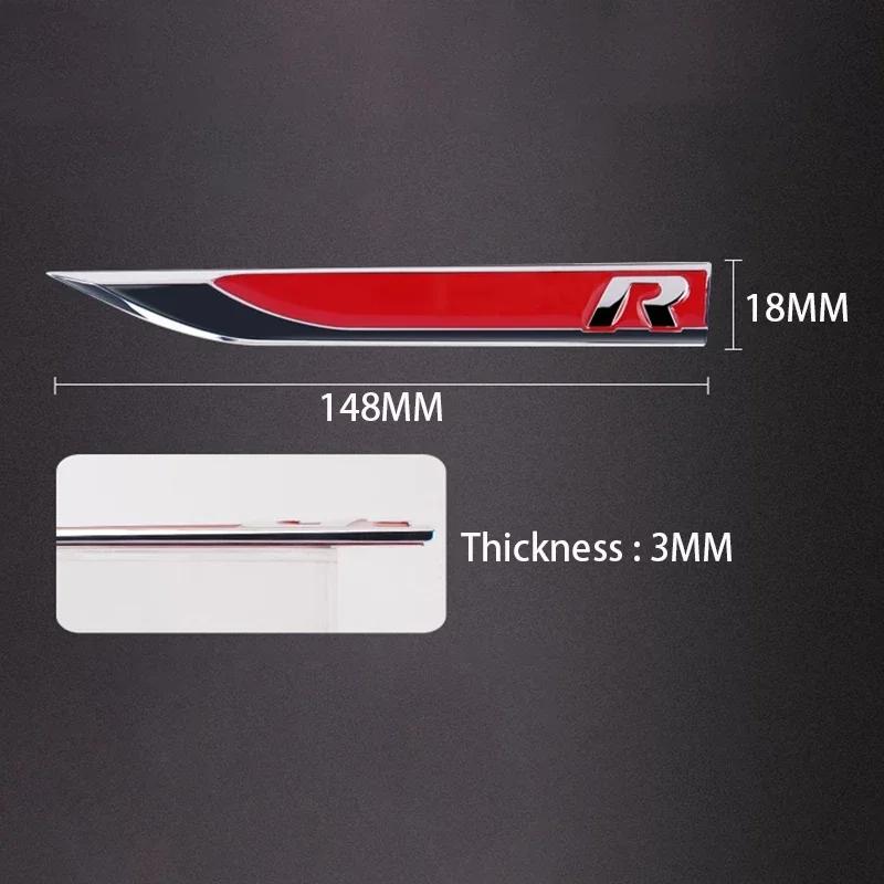 RSQ1 VW 2026 Hot 2pcs Metal 3D R line Logo Rline Car Fender Side Wing Emblem Badge Sticker For VW Golf 6 5 7 8 MK7 MK6 Tiguan Polo Sa
