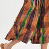 Women's Summer Boho Plaid Culotte Pants Casual Wide Leg Palazzo Trousers Baggy Cropped Gingham Capris Pants with Pockets