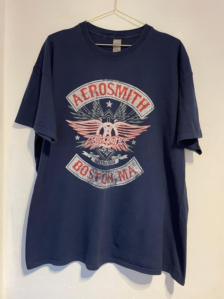 Aerosmith Shirt XL Boston Pride Denim Blue Rock Band Music Gig Festival Unisex T-Shirt