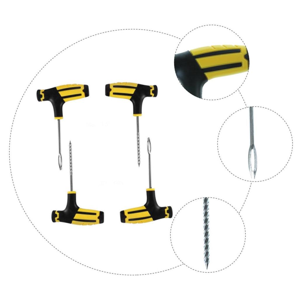 Beatifufu 4 Pack Professional Tire Repair Tool Set Tire Puncture Repair Device Spiral Insert Tool for Quick Repair