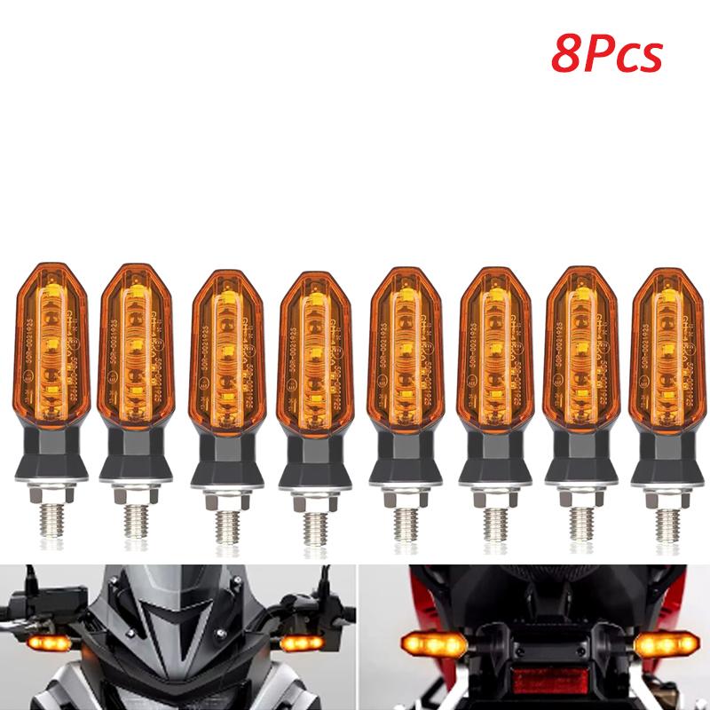 Светодиодные поворотники для мотоцикла 8 мм Мини мигающий свет для Honda CBR500R CBR650F CB500X CRF250L MSX125 12 В Мотоциклетный указатель