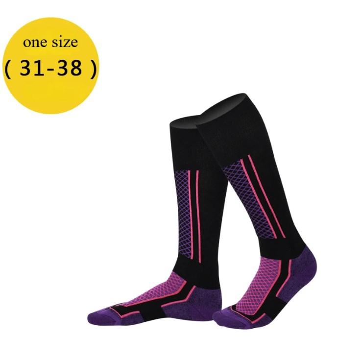 1 пара зимних теплых утолщенных лыжных носков, походные носки для женщин, мужчин, детей, противопрокольные, для катания на лыжах на открытом воздухе, высокие спортивные чулки