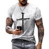 Men's Casual Cross Faith Printed T-shirt for Streetwear Trendsetters Shirt