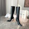 Fashion Autumn New Thin Heel Single Boots Women's Fashion Side Zipper Knee-length Temperament Thigh-high Heel Boots