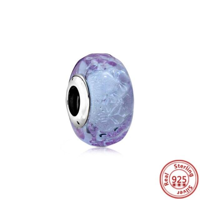 Красочные бусины из муранского стекла, прозрачные бусины в форме пузыря, подходят для оригинального браслета, женские ювелирные изделия из стерлингового серебра 925 пробы