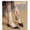 Summer Versatile Pointed Rivet Shoes Pointed Bag Head Roman Sandals Women's Fashion Comfortable Retro Women's Shoes
