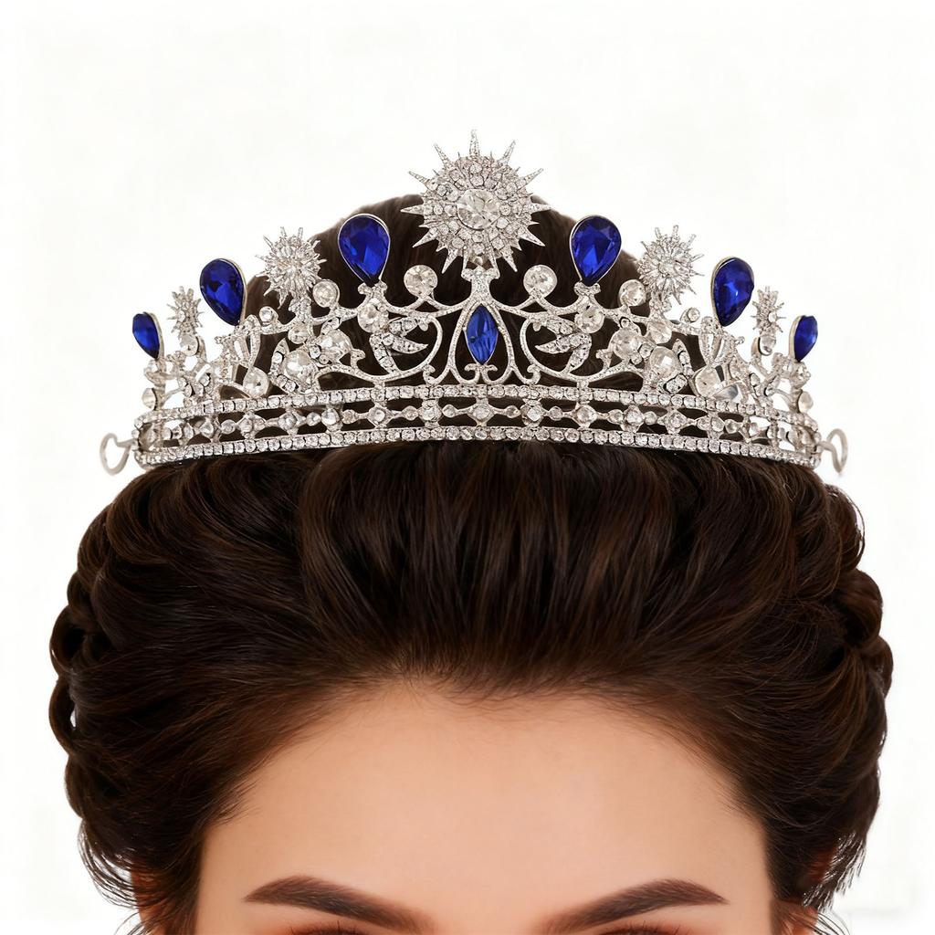 Bridal Crown Sunflower Rhinestone Princess Crown for Women Bridal Wedding Prom Birthday Hair Accessories
