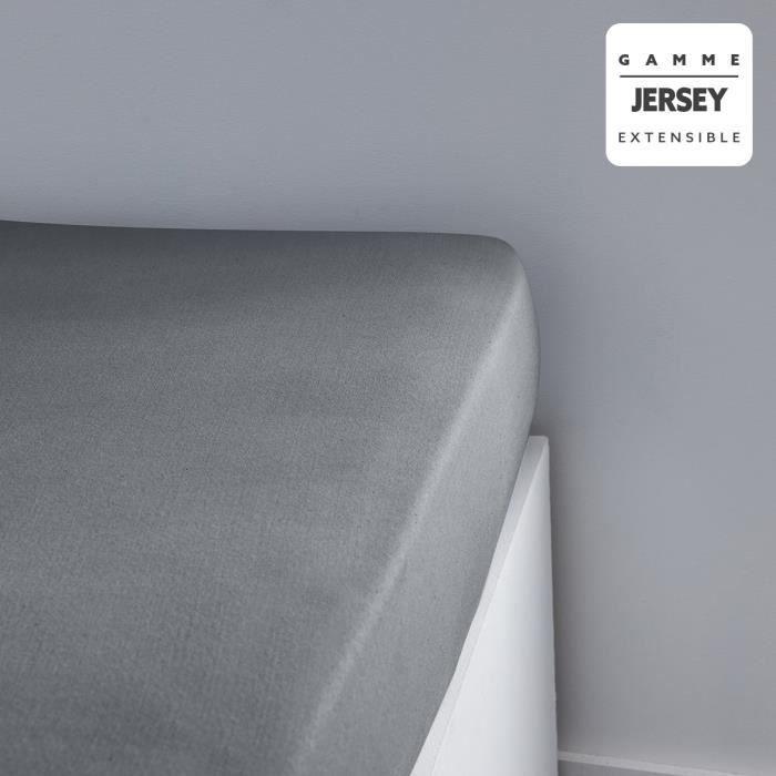 Простыня TODAY Essential - 90 x 190+25 см - 1 человек - 100% хлопок джерси - Сталь