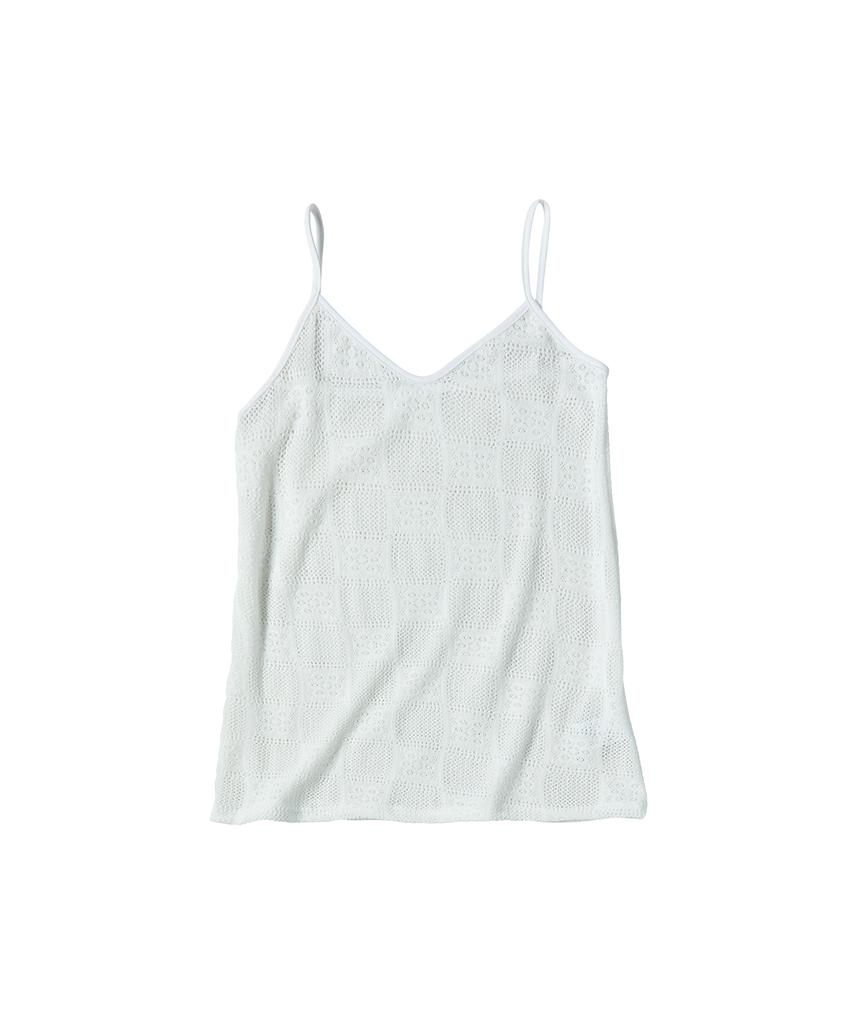 Comoni Nose W Crochet Sleeveless One Piece [Ivory]