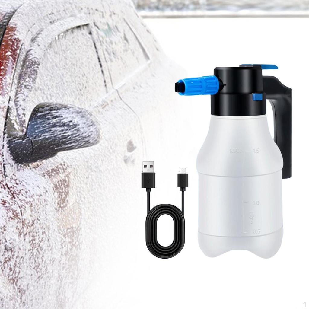 1.5L Electric Car Foam Sprayer Watering Can Cleaner Cordless Pump for Auto