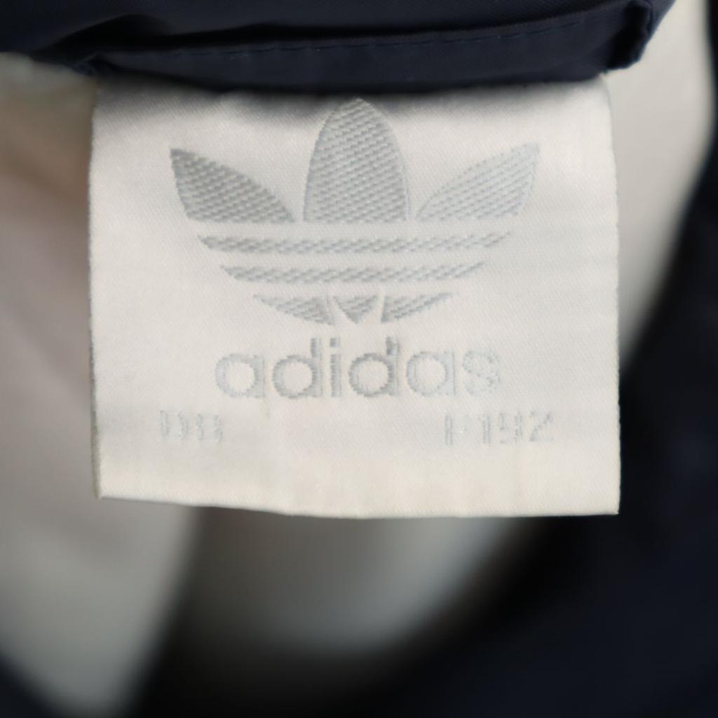 Adidas 80-е винтаж Хлопковый наполнитель Пальто-скамейка L Темно-синий система Мужской Б/У