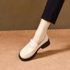 Platform-soled Loafers Women's 2025 Spring New Basic Models, One-pedal Small Leather Shoes, Single Shoes, Shallow Mouth College Style Women's Shoes
