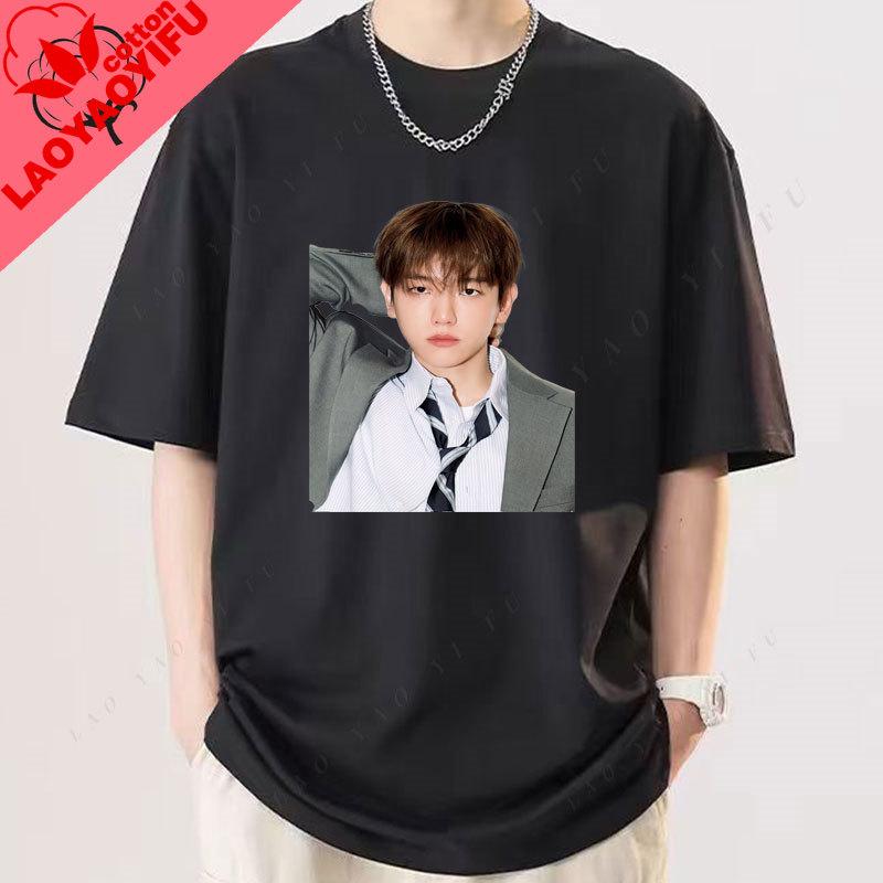 Camiseta Kpop Baekhyun EXO Cotton Short Sleeve Graphic Tshirts Hot Sale Korean Reviews Unisexy Girls Clothes for Fan Gift Tee