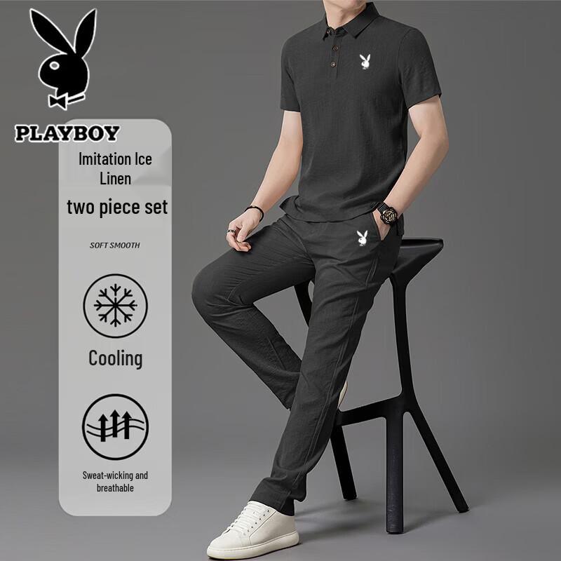 PLAYBOY Мужской летний комплект-поло из ледяного льна