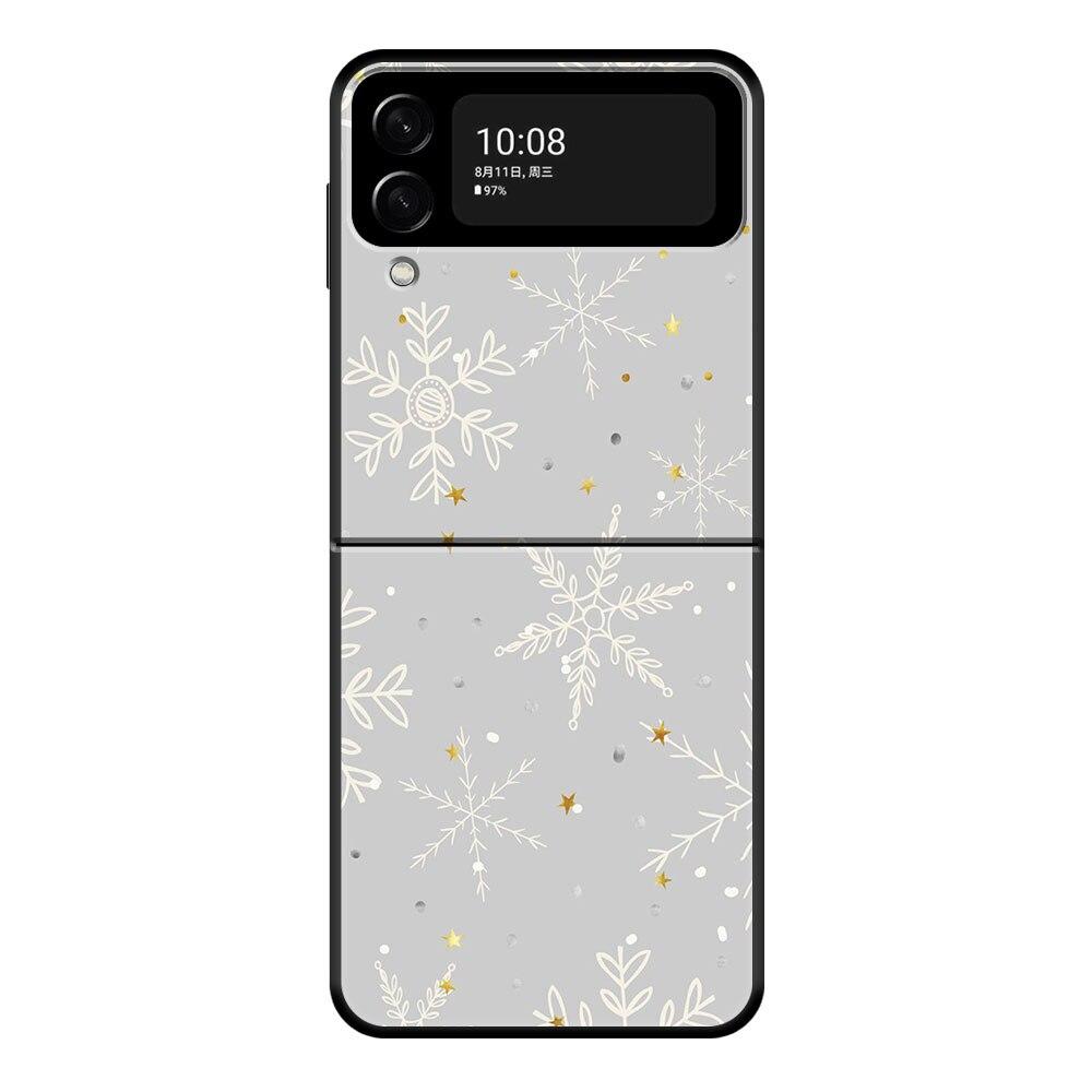 Веселый рождественский Санта-елка милый чехол для телефона Samsung Galaxy Z Flip Z Flip3 5G Z Flip4 жесткий матовый чехол из ПК