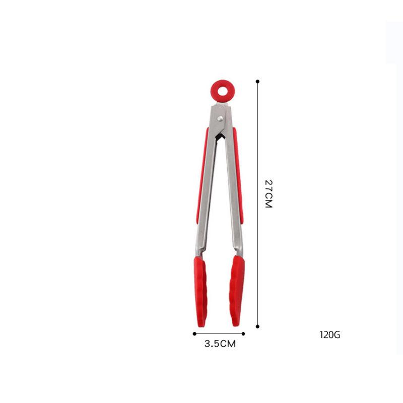 1/7/9/12inch Stainless Steel Food Clip BBQ Grill Steak Clip with Silicone Non-slip Handle Kitchen Accessories