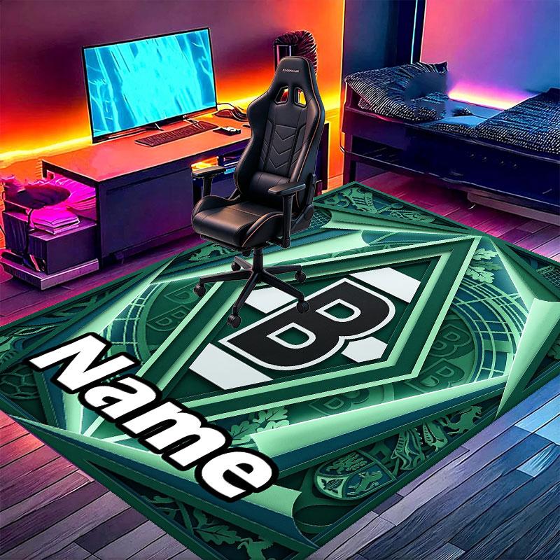 Custom Name Personalized Borussia Monchengladbach Print Carpet, Versatile Home Decor Rug, for Playroom, Apartment, Balcony, Entryway, Hallway Gift