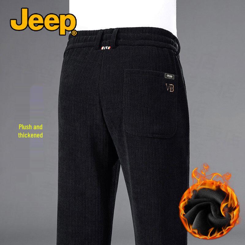 JEEP Men's Chenille Straight-Leg Casual Trousers