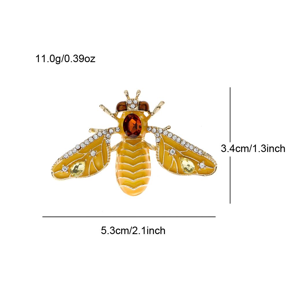 New Rhinestone Bee Brooches For Women Spring Insect Design Pin 4 Colors Available Coat Accessories High Quality