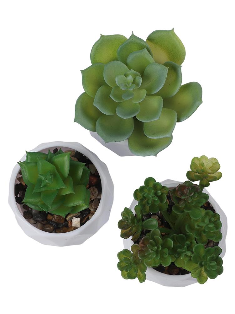 Beautiful Artificial Plants Set Artificial Succulent Imitation Potted Plants Decorative Flower Pot Desktop Decoration