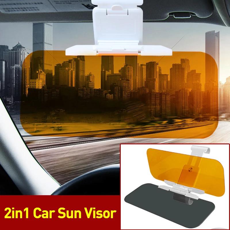 Автомобильный солнцезащитный козырек HD с защитой от УФ-лучей днем ​​и ночью, противоослепляющие очки, клипса для вождения, защитный козырек для обзора, вращающееся зеркало для вождения