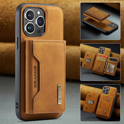 Магнитный держатель для карт, чехол-кошелек для iPhone 15 14 Plus 11 12 13 Pro XS Max X XR, магнитный съемный стенд для денег, кожаная обложка