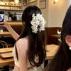 Solid Color Acrylic Hair Claw with Floral Design Perfect for Beach Vacations