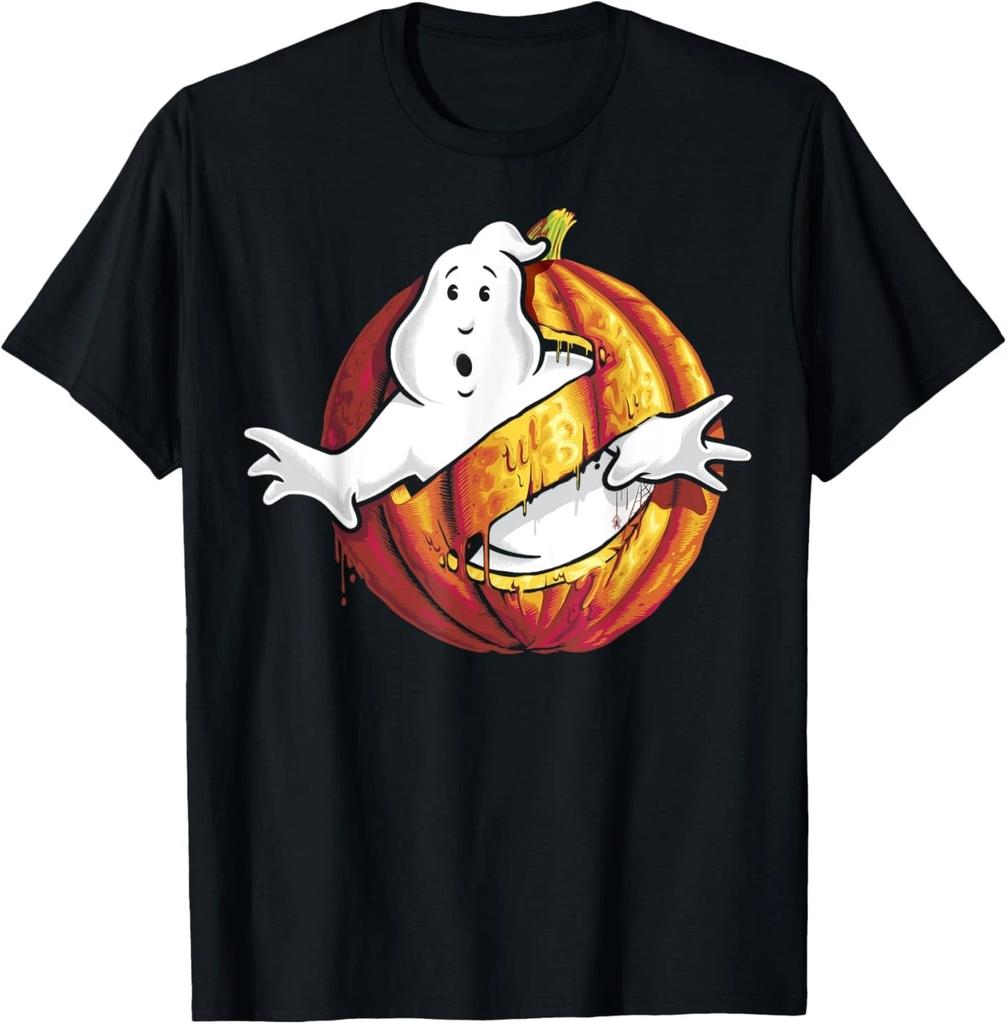 Ghostbusters Classic Logo Halloween Pumpkin Graphic T-Shirt TShirts Tops Tee