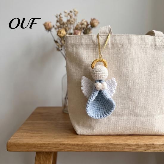 Handmade Yarn Crafts Angel Ornament Crochet Kit, DIY Charm Craft Wings Hanging Decorations for Christmas Tree Home Party Decor Healing Decoration