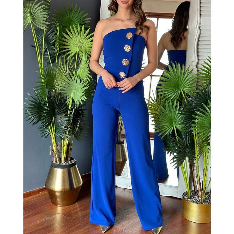 YYFS Женская мода Повседневная Лето Весна Однотонный принт Без рукавов Брюки Комбинезоны и комбинезоны