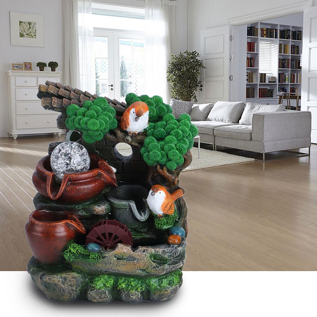 Оригинальный домашний настольный фонтанный орнамент, имитирующий рокарий, украшение стола с подсветкой, вилка 110 В