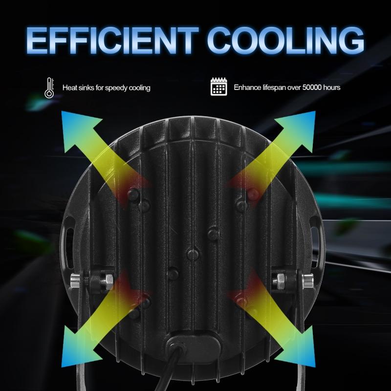 7-дюймовый круглый рабочий свет, прожекторы, 300 Вт, модифицированный свет переднего бампера грузового автомобиля-пикапа