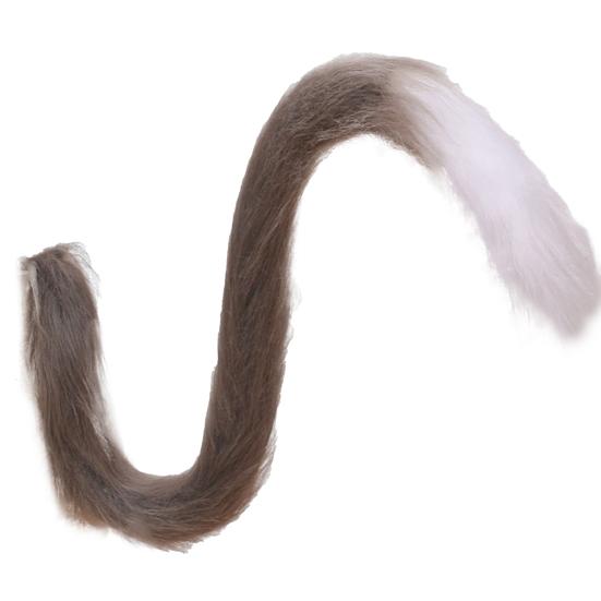 Cosplay Fake Cat Tail Soft Fuzzy Plush Contrast Color with Metal Pin Fixed Performance Club Dance Paty Costumes Prop Artificial Tail