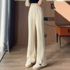 Весна осень большие размеры 3XL 4XL спортивные штаны джоггеры Женские брюки с широкими штанинами Высокая посадка однотонные Эластичный низ с разрезом женские брюки свободные Длинные брюки