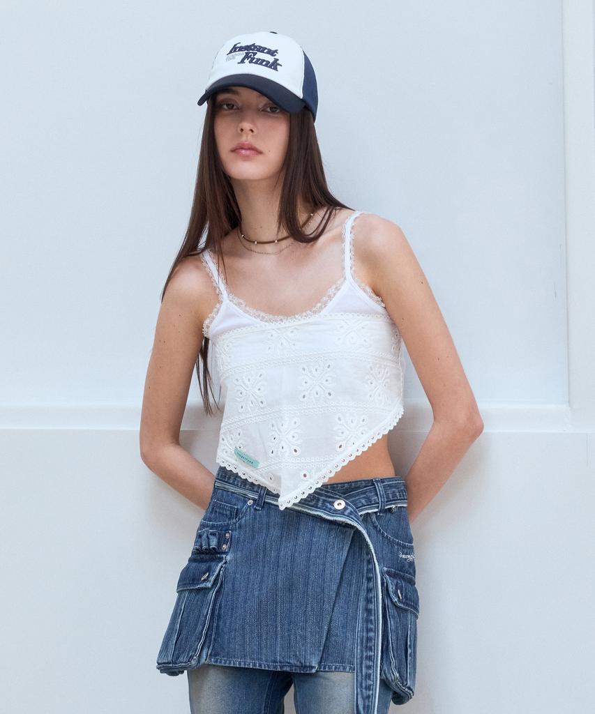 Instant Punk Denim Wrap Skirt - Blue