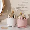 360° Rotating Transparent Makeup & Pen Holder - Dustproof Storage for Brushes, Lipsticks, and Eye Shadow.