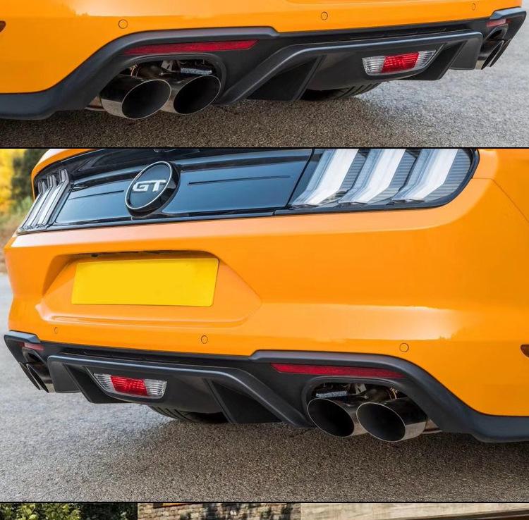 18-20 Ford Mustang Modified Quad Exhaust Rear Lip Small Body Kit Carbon Fiber Spoiler