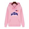 Women USA  Letter Printing Pullovers Outdoor Spring and Autumn Sports Couple Uniforms Hoodies Hoodie Casual Long Sleeve