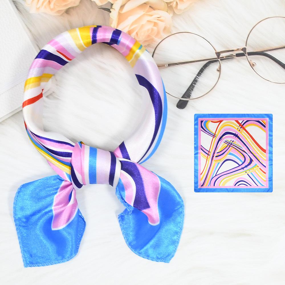 Новый модный высококачественный шелковый шарф квадратный шарф цепочка имитация шелка 50x50 маленький шарф для женщин