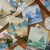 90 Sheet Retro Chinese Style Memo Pad Vintage Landscape Scrapbooking Memo Pad Lovely Sticky Note Scrapbooking Material