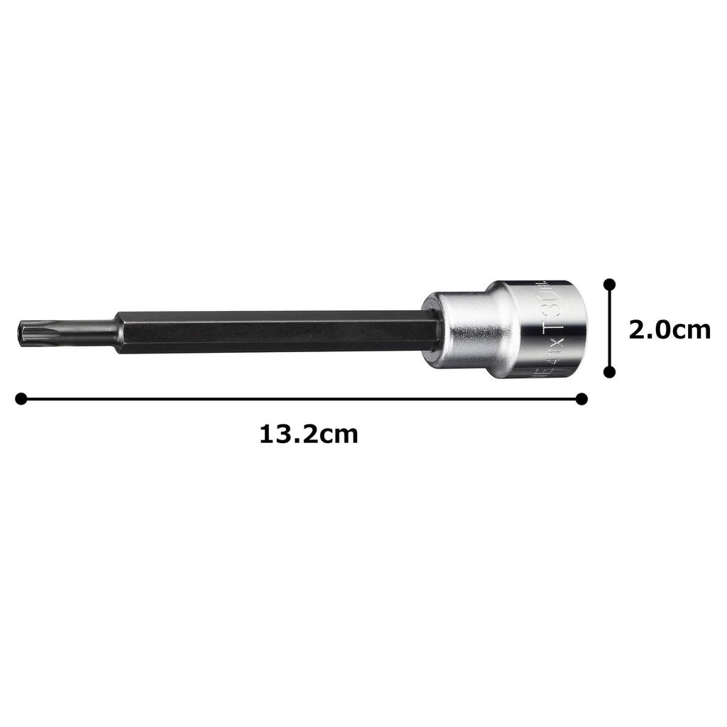 TONE Long Torx Socket T30H (Tamper-Proof Type) 4TX-T30HL, 12.7mm (1/2") Drive,