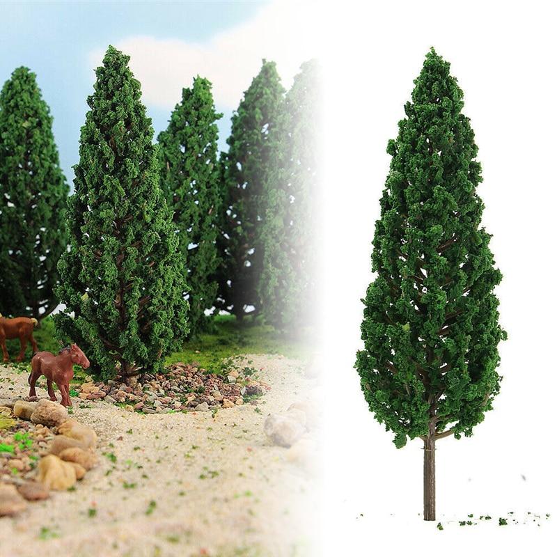 10Pcs Pine Trees 1:25 Model Train Railway Building Green Model Tree For O G Scale 1/25 Railroad Layout Diorama Wargame Scenery