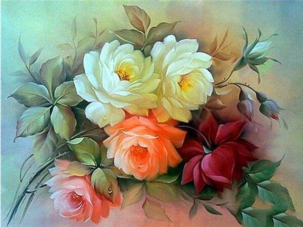 5D алмазная живопись роза Алмазная вышивка черно-белая мозаика картина из горного хрусталя украшение дома подарок