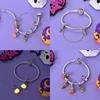 Halloween Charms Bead Copper Luminous Pumpkin Ghost Dangle Fit Bangle Bracelet Necklace Diy Jewelry