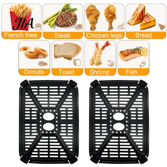 Air Fryer Grill Insert Rack Replacement for Holstein Housewares Dual Basket 4.4QT, Carbon Kitchen Cooking Gadgets Steel Non-Stick Crisper Plate