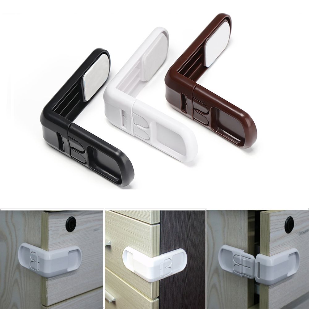 Double Snap Multi-function Drawers Right Angle Children Protector Baby Safety Lock Wardrobe Door