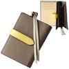 LASIEM Color Scheme X Premium Bifold Compact Mini Small Genuine Skimming Large Greige X Cream Yellow (Lasiemu) [Special Leather] Women's Wallet,